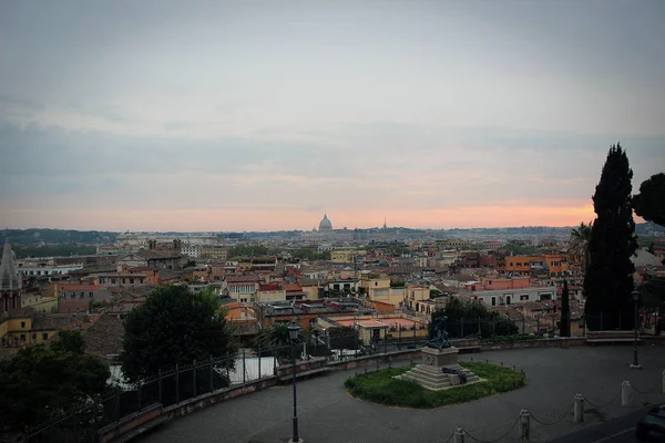 Piazza Del Popolo Vista Tramonto Roma Italia — Foto Stock