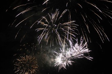  New Year's Eve Fireworks uygulamasında Basel, İsviçre