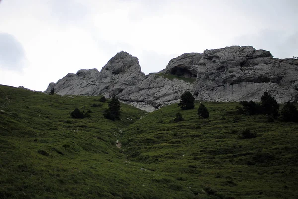 Paisagem Alpina Cênica Caminho Monte Pilatus Suíça — Fotografia de Stock