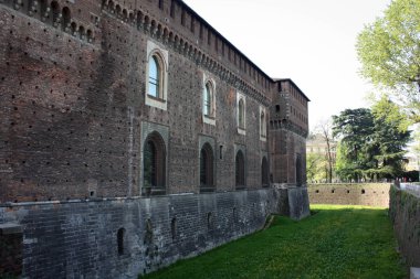 Anıtsal mimari Sforza Kalesi, Milan, İtalya