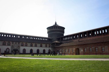 Anıtsal mimari Sforza Kalesi, Milan, İtalya