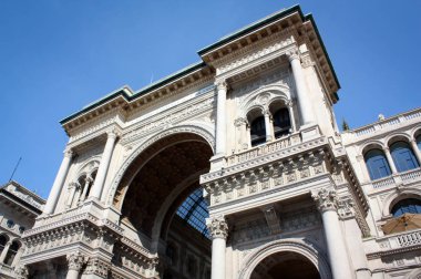 Galleria Vittorio Emanuele II görünümü, Milano, İtalya
