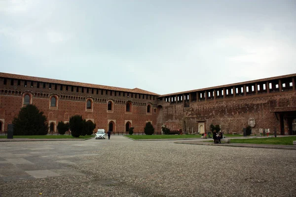 Architettura Monumentale Del Castello Sforzesco Milano Italia — Foto Stock