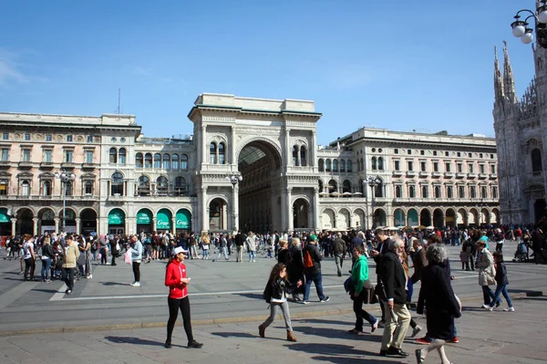 Galleria Vittorio Emanuele Weergave Milaan Italië — Stockfoto