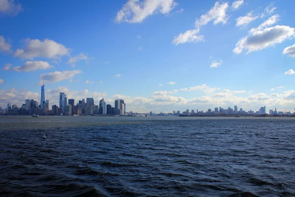 Panoramę Manhattanu Jersey City Widok Rzeki Hudson Stany Zjednoczone Ameryki — Zdjęcie stockowe