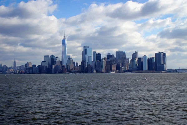 Skyline Manhattan Jersey City Vista Desde Hudson River —  Fotos de Stock