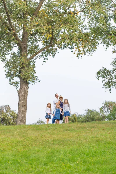 Junge schwangere Mutter mit ihrer Familie in einem Park — Stockfoto