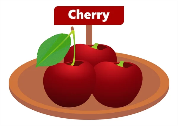 The Cherries Red Color — Stock Vector