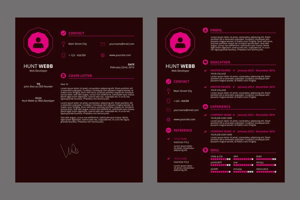 Basit özgeçmiş koyu kırmızı