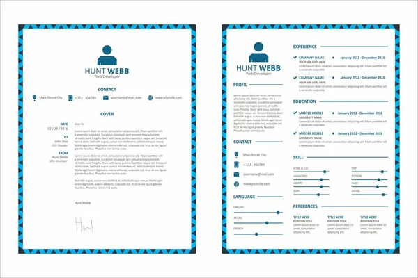 CV özgeçmiş sınır desen mavi