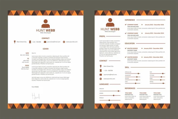 CV özgeçmiş turuncu renk desen