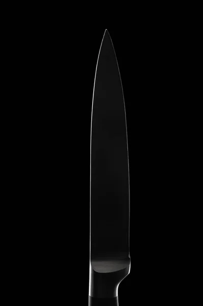 White contour knife on black background Royalty Free Stock Photos