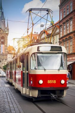 Avrupa tramvay yakın çekim