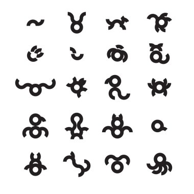 Hayvan Icon simge yuvarlak Hayvanat Bahçesi set