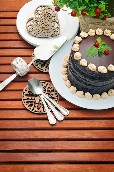 Домашний шоколадный торт — стоковое фото