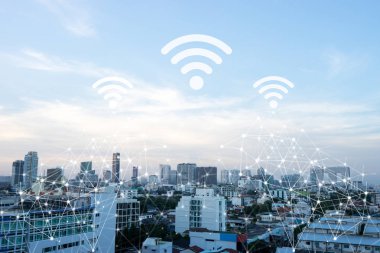 Cityscape wifi işareti ile bağlanır