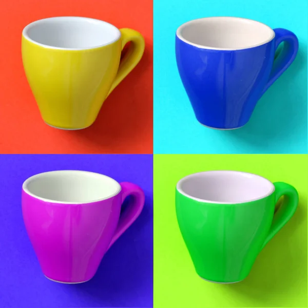 Collage with espresso cup in pop art style — Stock Photo, Image