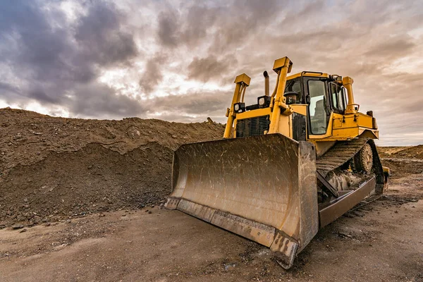 Excavator Road Construction Works Machinery Needed Construction — Stock Photo, Image