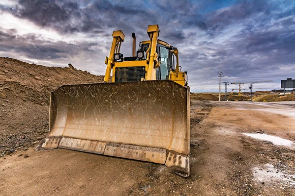 Grävmaskiner För Vägbyggen Maskiner Som Behövs För Byggnation — Stockfoto