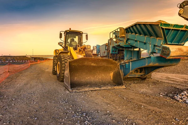 Excavator Collecting Stone Open Cast Mine — Stock Photo, Image