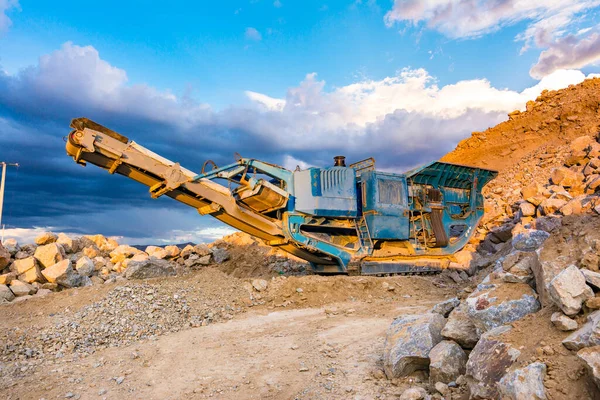 Działalność Przemysłowa Wolnym Powietrzu Górnictwo Ciężkimi Maszynami — Zdjęcie stockowe