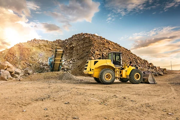 Graafmachine Steenbreker Een Steengroeve — Stockfoto