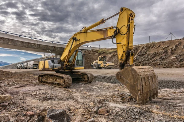 Excavator Construction Highway — Stock Photo, Image