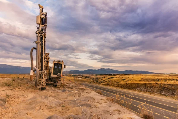 Drilling Rock Works Creating Road — Stock Photo, Image