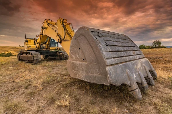 Großbagger Unbebautem Gebiet — Stockfoto