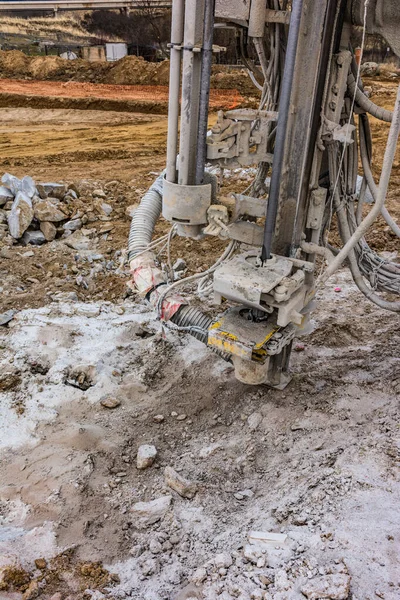 Boren Van Steen Werken Van Het Creëren Van Een Weg — Stockfoto