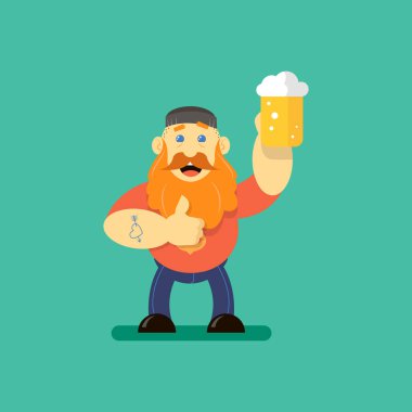 bir bardak bira gösteren gibi karakter