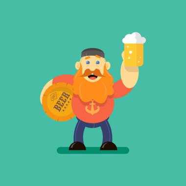 bir bardak bira ve bir varil ile karakter