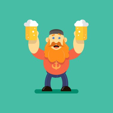 çizgi film karakteri iki bardak bira ile