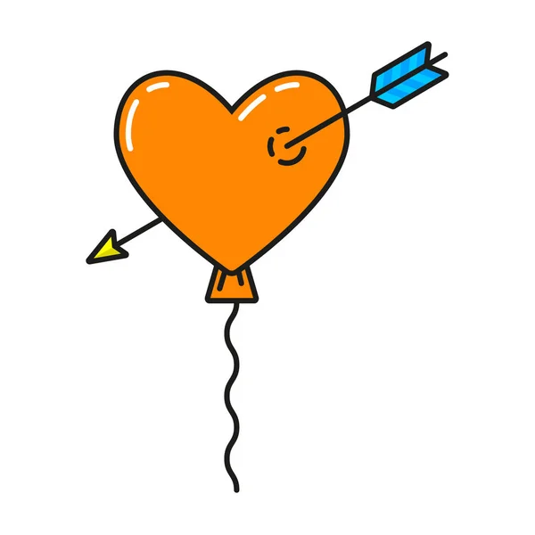 Színes illusztráció egy egyszerű piros szív alakú labda — Stock Vector