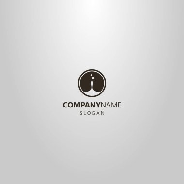 siyah ve beyaz basit vektör negatif uzay logosu damla ve sprey