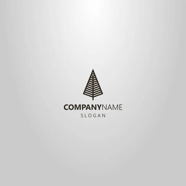 Black White Simple Vector Line Art Geometric Logo Diamond Tree — Stock Vector