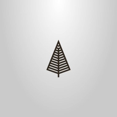 siyah ve beyaz basit vektör çizgisi sanat geometrik işaret elmas ağaç silueti 