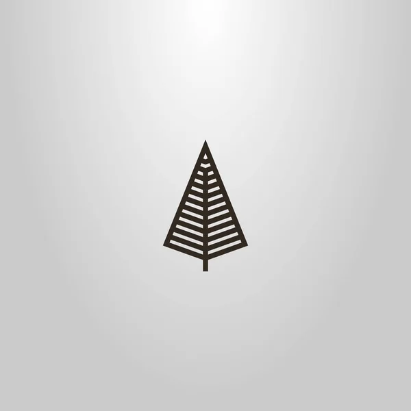 Черно Белый Простой Векторный Рисунок Геометрический Знак Силуэта Алмазного Дерева — стоковый вектор