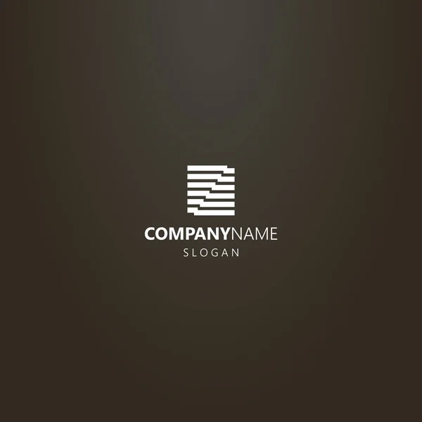 Logo Blanc Sur Fond Noir Simple Logo Vectoriel Abstrait Lignes — Image vectorielle