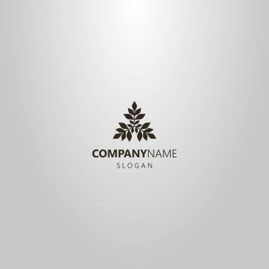 bir bitkinin üç dalının basit düz sanat vektör logosu