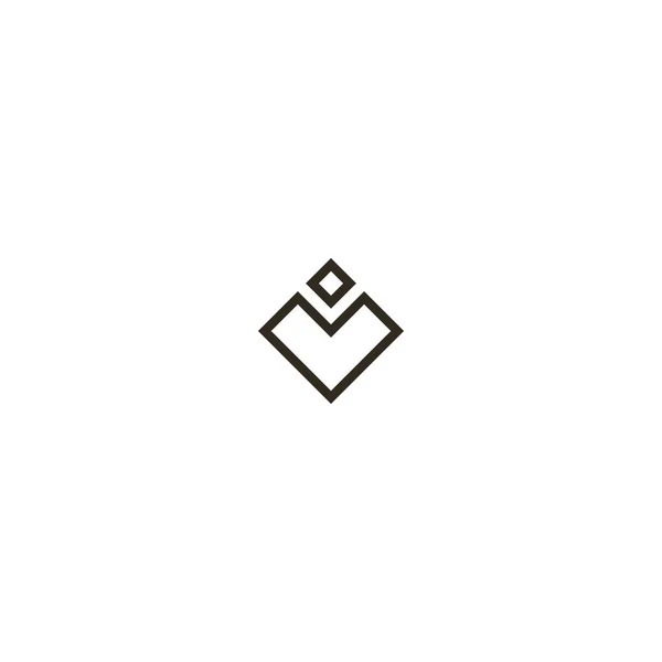black and white simple line art minimalistic vector geometric iconic sign of diamond heart