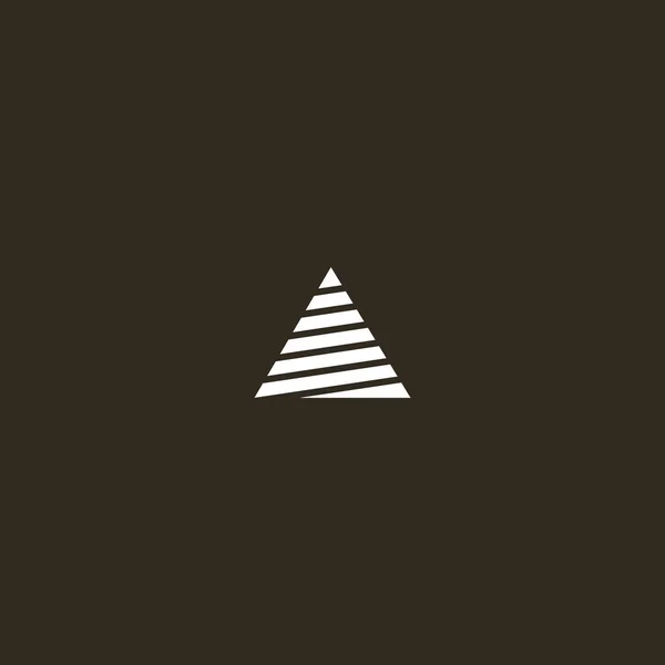 黒い背景の白い看板 フラットアート抽象幾何学的シンプルなベクトルアウトラインストライプ三角形の象徴的な — ストックベクタ