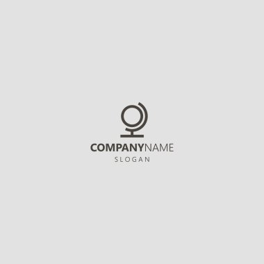 siyah ve beyaz basit minimalist geometrik vektör çizgisi sanat simgesi dünya logosu