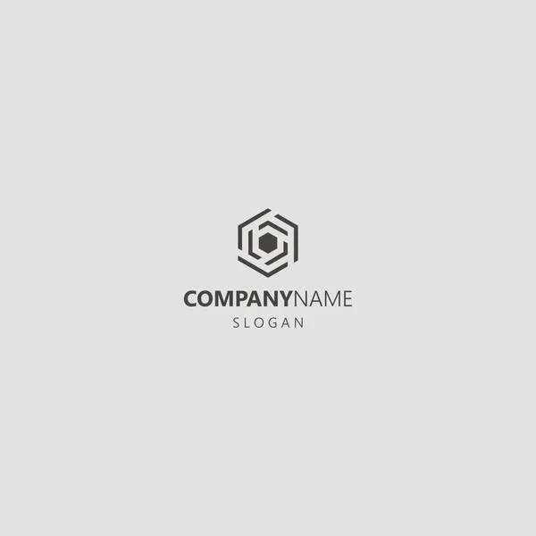 Noir Blanc Contour Simple Géométrique Vecteur Plat Art Emblématique Logo — Image vectorielle