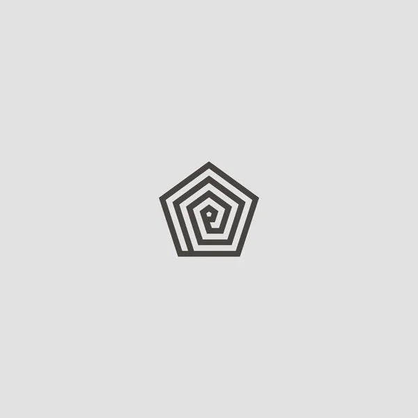 Czarny Biały Prosty Abstrakcyjny Wektor Zarys Linii Geometrycznej Sztuka Znak — Wektor stockowy