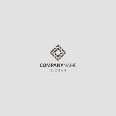 siyah ve beyaz basit geometrik vektör soyut eşkenar dörtgen logosu