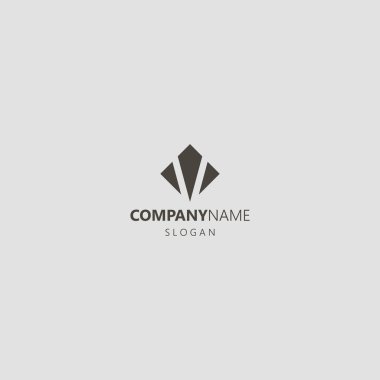 siyah ve beyaz basit geometrik eşkenar dörtgen sembolik rampa balığı veya uçurtma logosu