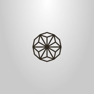 siyah ve beyaz basit vektör geometrik çizgi tek çizgi yıldızı veya çiçeğin sanat işareti