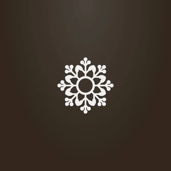 黑色背景上的白色标志 装饰八瓣花的简约矢量平面艺术示意图 — 图库矢量图片