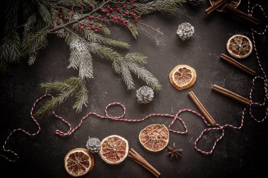 Tatil için Noel süsler ve ayrıntıları hazırlık.